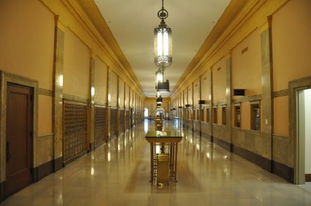4.)   Postal Lobby with Bronze Desks and Mailboxes