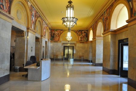 2.)   Main Lobby View with Howard Cook Mural