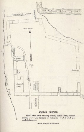 2) Plan of Mission Espada, c. 1890