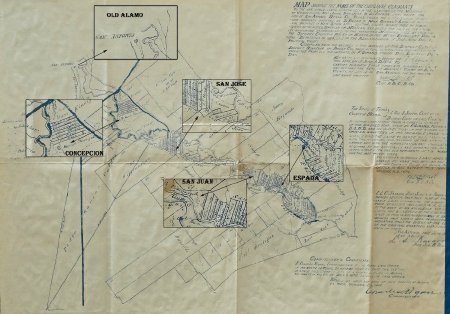 5) c. 1874, map detailing the location of each mission