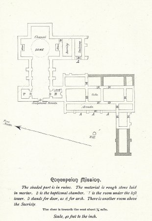 2) Plan of Mission Concepcion, c. 1890