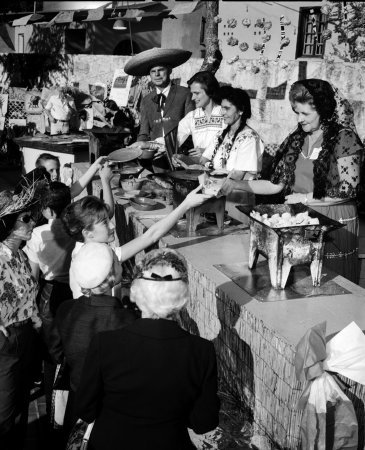 Food booths in the Haymarket Area, 1962.