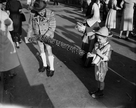 Architect Sam Zisman as the Pretzel Man, 1956.