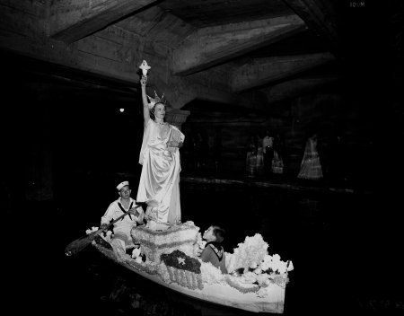 Mrs. Jack White as the Goddess of Liberty, 1940.