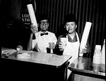 Bartenders at The Gilded Cage, 1963.