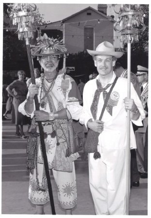 Father and son lead the opening parade, 1984.