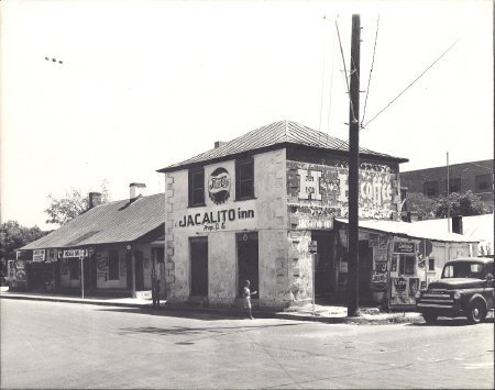 Navarro house (left) and office (right), c.. 1954.  Photo by Brooks Martin.