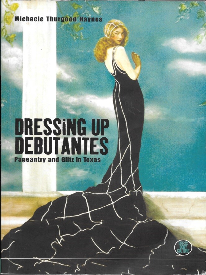 Book cover depicting a debutante in black dress with the title 