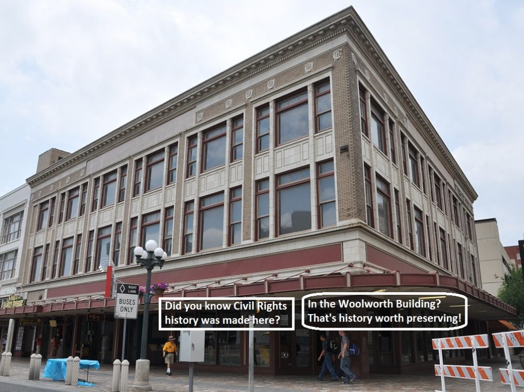 The Woolworth Building in Alamo Plaza played an imprtant role in local Civil Rights history.