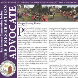 Front cover of the winter 2017 newsletter showing a Native American procession at Mission Concepcion.