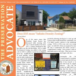 Front cover of Fall 2017 newsletter showing a modern house next to a historic one