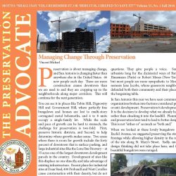 Front cover of Fall 2018 newsletter showing buildings under construction