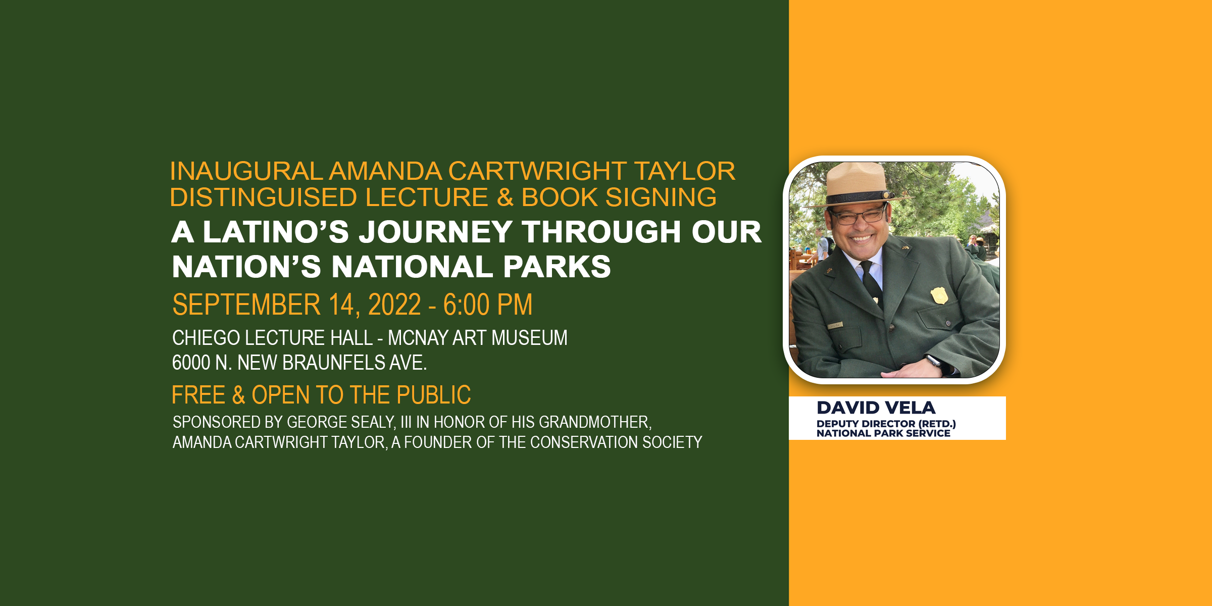 Amanda Cartwright Taylor Distinguished Lecture - Sept. 14, 2022 - David Vela