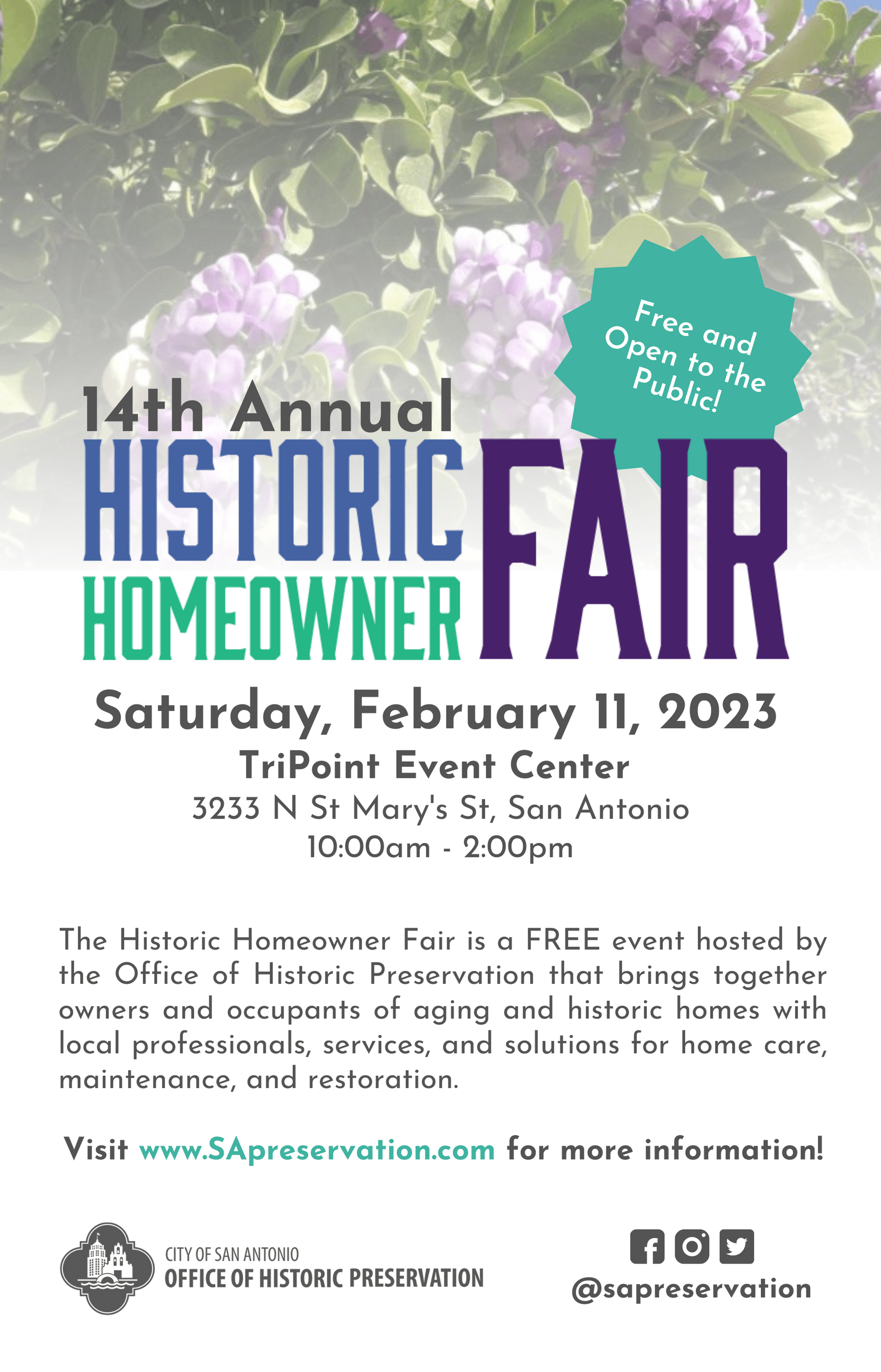 Historic Homeowner Fair Feb 11, 2023 Banner