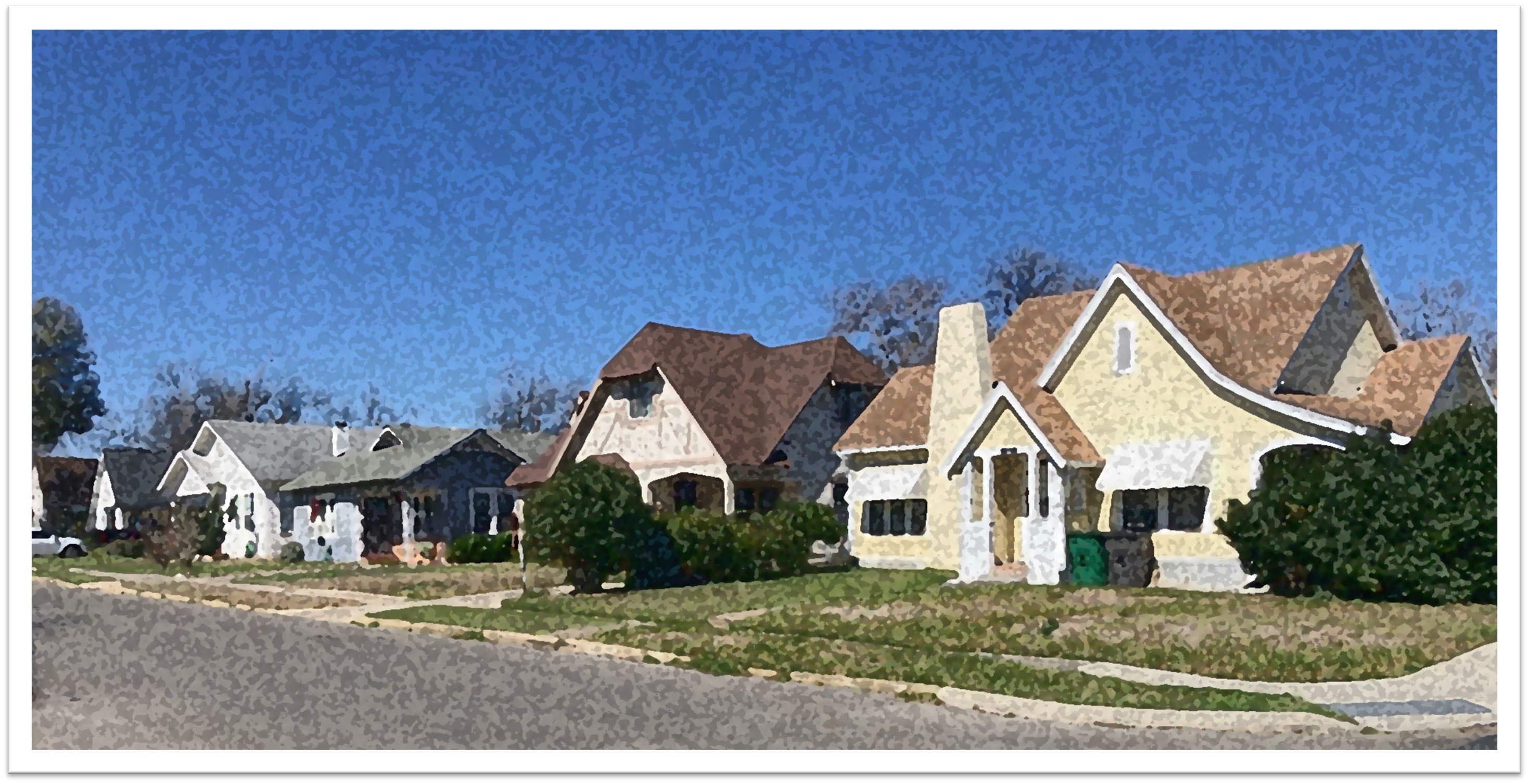 Block of houses in a historic district