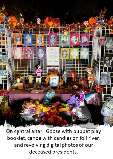 Conservation Society's 2023 Muertos Fest altar at night