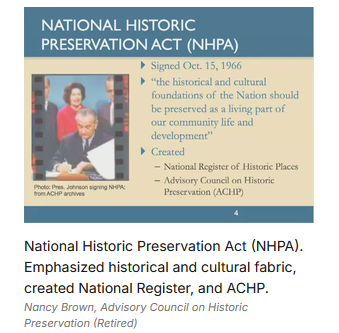 President Johnson signing National Historic Preservation Act